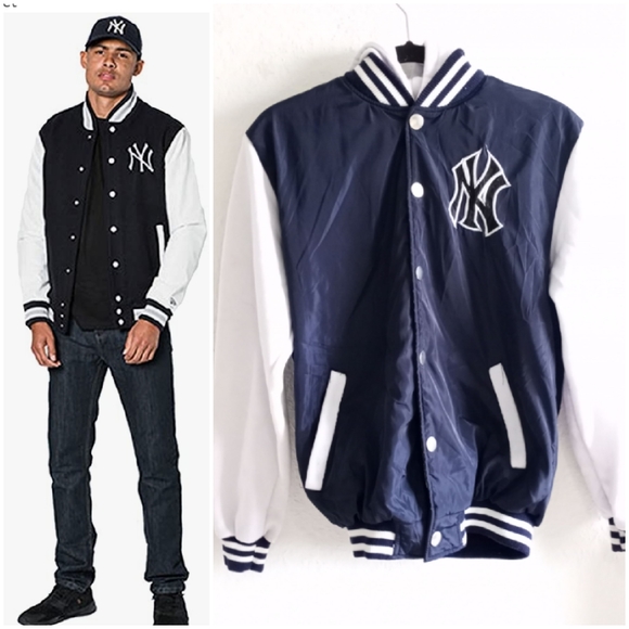 VSKA Other - VSKA New York Yankees Varsity Bomber Jacket  Navy/White  Sz M